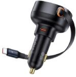 Baseus ENJOYMENT PRO autós töltő Type-C aljzat (60W, PD gyorstöltő 3.0 + lapos Type-C kábel) FEKETE