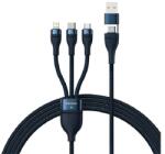 Baseus adatkábel (2in1 USB/Type-C - 3in1 lightning/microUSB/Type-C, 5A, gyorstöltő, 100W, 120cm) SÖTÉTKÉK