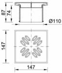Styron magasító, rozsdamentes ráccsal, 150x150 mm (STY-505)
