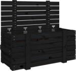 vidaXL fekete tömör fenyőfa tárolóláda 91 x 40, 5 x 42 cm 825002 (825002)