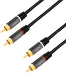 LogiLink Audiokábel, 2x RCA/M - 2x RCA/M, fém, 1 m