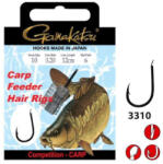Gamakatsu Carlige Legate Gamakatsu Carp Hair 3310B, Nr. 8, Fir 0.22mm, 70cm, 10buc/plic (GK.140306.8.22)