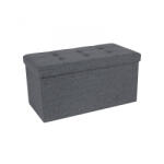 SONGMICS Összecsukható vászon tárolópuff, sötétszürke 76x38x38cm (LSF47K)
