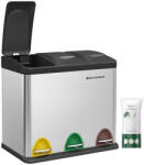 SONGMICS Szelektív szemeteskuka 3x8L, ezüst (LTB24L)