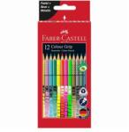 Faber-Castell Színes ceruza készlet, háromszögletű, FABER-CASTELL "Colour Grip", 12 különböző szín (TFC201569) - tintasziget