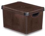 Keter Tárolódoboz, tetővel, 22 l, bőrhatású, CURVER " Deco L (CSCBOR) - tintasziget