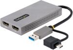 StarTech Startech. com USB TO DUAL HDMI ADAPTER USB-A OR C 1X 4K 30HZ 1X 1080P (107B-USB-HDMI)