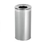 Plastor Trading Cos gunoi rotund, cu capac deschis si plat, din inox, 42 litri (DO-0248-40)