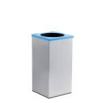 PLASTOR Cos gunoi patrat, cu capac deschis si plat, din inox, 54 litri (DO-0623) Cos de gunoi