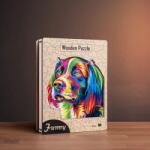  Színes kutya fa puzzle L Prémium fa doboz