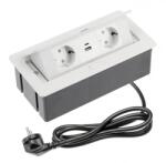 GTV Priza incorporabila in blat bucatarie 2xSchuko 2xUSB alb (AE-PBSUC2GS-10N)