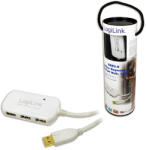 LogiLink USB 2.0-ás Aktív Hosszabbító, 4 Portos Hub, 12m