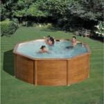 GRE Fémfalas medence 4, 6 x1, 2 m, Pontaqua Wood D (FFA731)