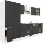 Leziter Yorki 310 konyhabútor fehér korpusz, selyemfényű antracit fronttal polcos szekrénnyel (L310FHAN-PSZ) - geminiduo