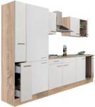Leziter Yorki 300 konyhabútor sonoma tölgy korpusz, selyemfényű fehér fronttal polcos szekrénnyel (L300STFH-PSZ) - geminiduo