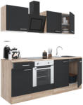 Leziter Yorki 210 konyhabútor sonoma tölgy korpusz, selyemfényű antracit fronttal alsó sütős elemmel (L210STAN-SUT) - geminiduo