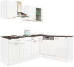 Leziter Yorki 220 sarok konyhabútor fehér korpusz, selyemfényű fehér fronttal (LS220FHFH)