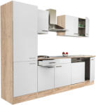 Leziter Yorki 280 konyhabútor sonoma tölgy korpusz, selyemfényű fehér fronttal polcos szekrénnyel (L280STFH-PSZ) - geminiduo