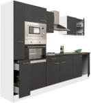 Leziter Yorki 300 konyhabútor fehér korpusz, selyemfényű antracit fronttal (L300FHAN) - geminiduo