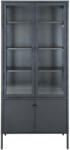 House Nordic Brisbane vitrin, 4 üvegajtó, acél, fekete 80x35x180 cm (3001057) - geminiduo