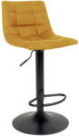 House Nordic Middelfart bárszék, bársony, mustársárga, fekete lábak (1001303) - geminiduo