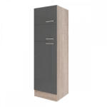 Leziter Yorki 60-as felülfagyasztós hűtős kamra szekrény sonoma tölgy korpusz selyemfényű antracit fronttal (YKH60STSA) - geminiduo