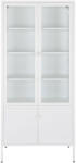House Nordic Brisbane vitrin, 4 üvegajtó, acél, fehér 80x35x180 cm (3001058) - geminiduo