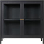 House Nordic Dalby vitrines komód, 2 ajtó, acél, fekete 80x35x80 cm (3003015) - geminiduo