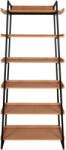 House Nordic Sakai könyvespolc, kőris furnér, fekete acél váz, 6 polc 80x35x185 cm (3001305) - geminiduo