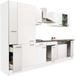 Leziter Yorki 310 konyhabútor fehér korpusz, selyemfényű fehér fronttal polcos szekrénnyel (L310FHFH-PSZ)