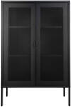 House Nordic Melbourne vitrin, fekete fém, 2 hálós ajtó, 80x40x120 cm (3001080) - geminiduo