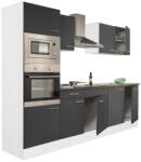 Leziter Yorki 270 konyhabútor fehér korpusszal, selyemfényű antracit fronttal (L270FHAN) - homelux