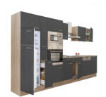 Leziter Yorki 370 konyhabútor sonoma tölgy korpusz, selyemfényű antracit fronttal (L370STAN) - homelux