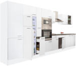 Leziter Yorki 420 konyhabútor fehér korpusz, selyemfényű fehér fronttal felülfagyasztós hűtős szekrénnyel (L420FHFH-FF) - homelux