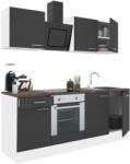 Leziter Yorki 210 konyhabútor fehér korpusz, selyemfényű antracit fronttal alsó sütős elemmel (L210FHAN-SUT) - homelux