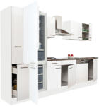 Leziter Yorki 310 konyhabútor fehér korpusz, selyemfényű fehér fronttal alulfagyasztós hűtős szekrénnyel (L310FHFH-AF) - homelux