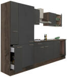 Leziter Yorki 300 konyhabútor yorki tölgy korpusz, selyemfényű antracit fronttal polcos szekrénnyel (L300YAN-PSZ) - homelux