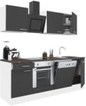 Leziter Yorki 220 konyhabútor fehér korpusz, selyemfényű antracit fronttal alsó sütős elemmel (L220FHAN-SUT) - homelux