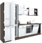 Leziter Yorki 310 konyhabútor yorki tölgy korpusz, selyemfényű fehér front alsó sütős elemmel alulfagyasztós hűtős szekrénnyel (L310YFH-SUT-AF) - homelux