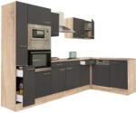 Leziter Yorki 310 sarok konyhabútor sonoma tölgy korpusz, selyemfényű antracit fronttal (LS310STAN) - homelux