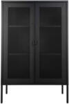 House Nordic Melbourne vitrin, fekete fém, 2 hálós ajtó, 80x40x120 cm (3001080) - homelux