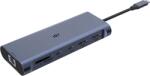 ISY USB 3.1 Type-C 12 az 1-ben multiport adapter, 4xUSB-A, 2xUSB-C, 2xHDMI, LAN, kártyaolvasó (IAD-1030) (IAD-1030)