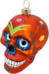 LAALU Dísz koponya dekorációval narancsszín 9 cm (LAU-1415)