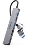 ORICO YSA8-U3 USB-A/USB-C Hub Dokkoló Állomás 3x USB-A 2.0 + 1x USB-A 3.0 + 1x USB-C 2.0 + 1x 3.5mm Audio + 2x TF/SD - Szürke