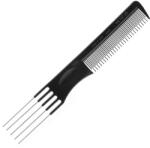 Eurostil Fésű Stíl - Tupírozáshoz, Fémtűs véggel, Fekete 19, 5cm 01469