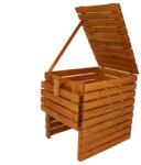 Tonap Compostor grădină 800L din lemn tratat, capac cu balamale (3K101) Compostator