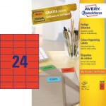 AVERY Etikett címke, 70 x37mm, univerzális, 24 címke/ív, 100 ív/doboz, piros (3448) (3448)