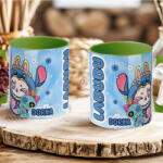 Deconline Crafts Egyedi neves "Labubu Rainbow" bögre személyre szabható zöld (DO69364-GREEN-MUG)