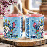 Deconline Crafts Egyedi neves "Labubu Rainbow" bögre személyre szabható rózsaszín (DO69364-PINK-MUG)