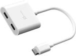 j5create Адаптер j5create JCA164, от USB-C(м) към 2x USB-C(ж), 100W, бял (J5-JCA164)